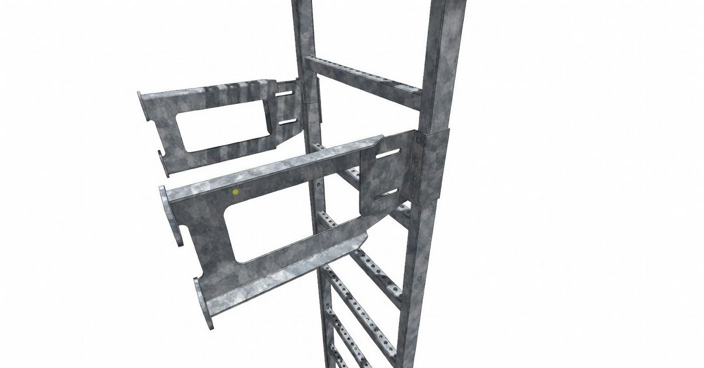 Drabina ocynkowana — kotwy