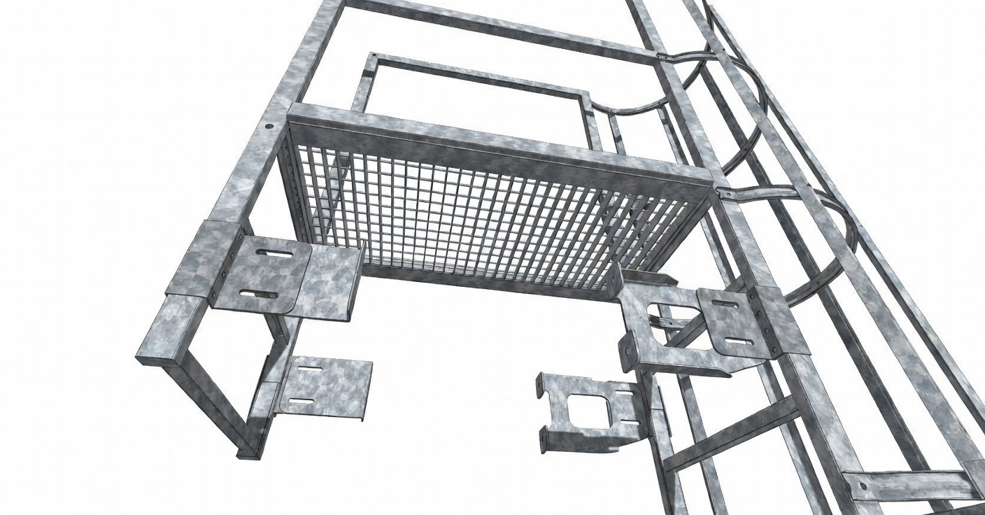 Drabina z pomostem — widok z góry